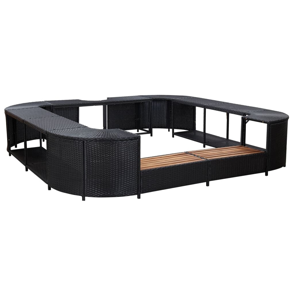 Bless international Odonell Square Spa Surround Poly Rattan Hot Tub Garden Sun Enclosure